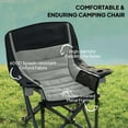 thumbnail image 5 of Kadyn Folding Cleaning Chair Portable Camping with Side Pockets, Cup Holders and Carry Bag, Chairs for Camping for Adults, Black and Gray, 5 of 6