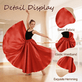 thumbnail image 3 of Girls Satin Full Circle Long Dance Skirt Ankle Length Shiny Satin Swing Skirt for Girls 8-12 Years Belly Dance Long Skirt, 3 of 7