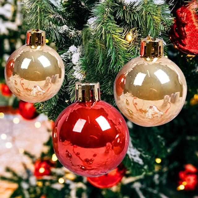 ¡Precios de Clearance!, Adorno navideño de plástico de 4/1,58 pulgadas con forma de bola para árbol, nuevo adorno colgante, bola navideña de perla brillante Akmoler