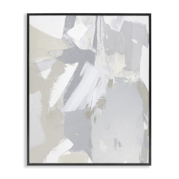 Stupell Industries Neutral Tones Grey & Beige Abstract Painting Black Framed Art Print Wall Art, 11 x 14