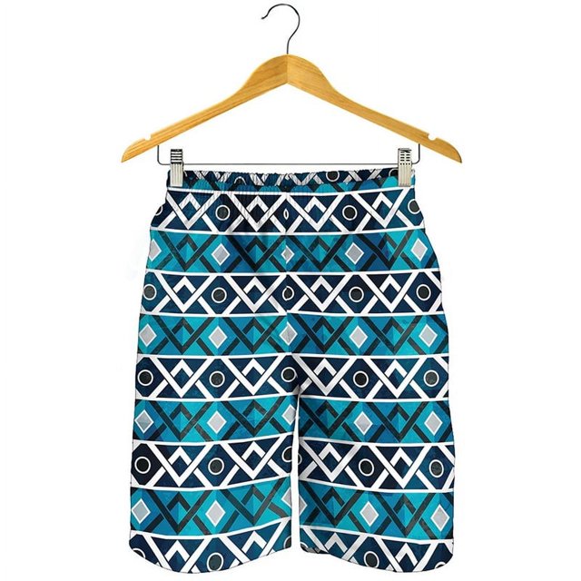 Boho Tribal Aztec Pattern Print Mens Shorts Summer High Elastic Oversized Board Shorts Mens Loose Outdoor Beach Swim Trunk