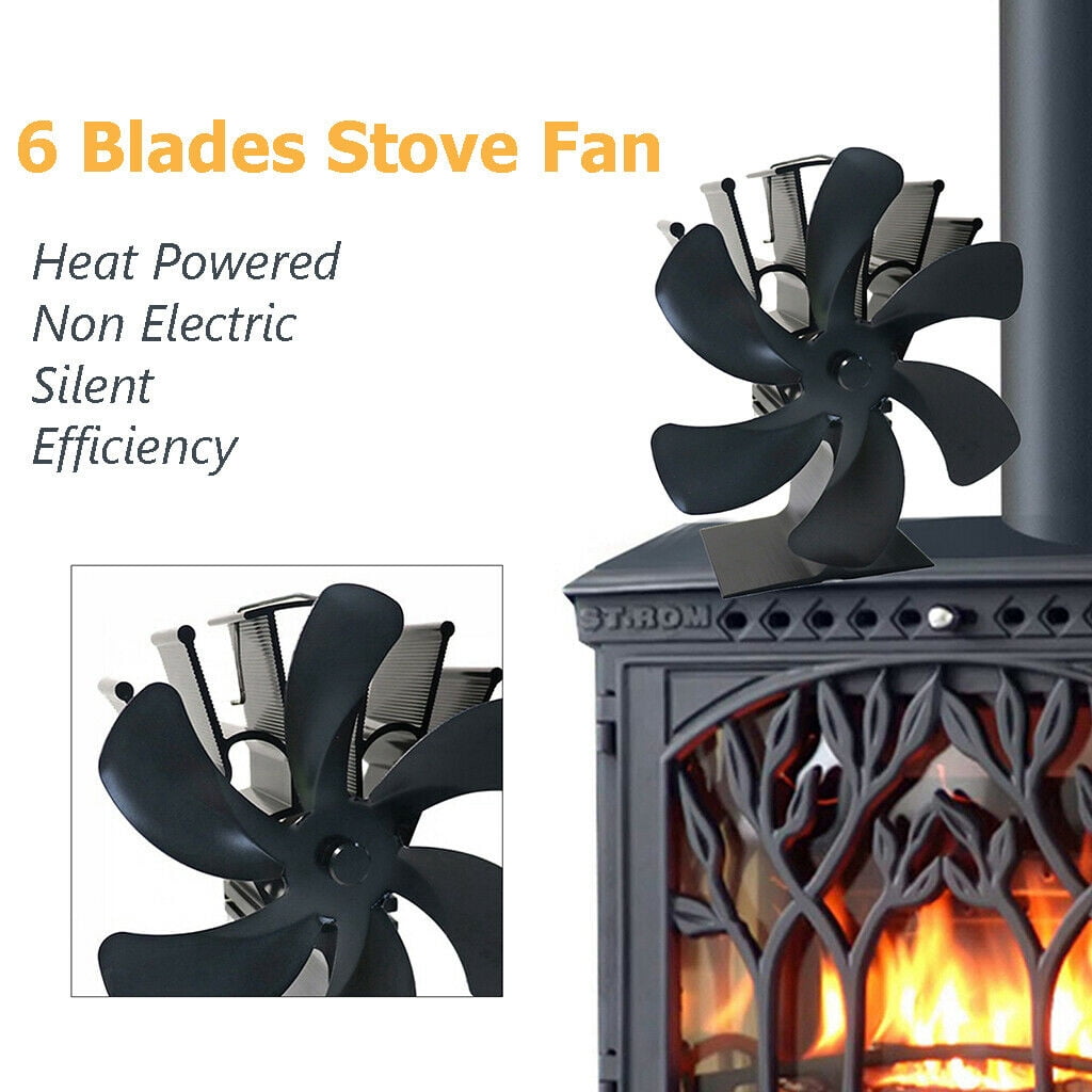 5 Blades Fireplace Heat Powered Stove Fans Silent Winter Burning Wood Stove L2K0 