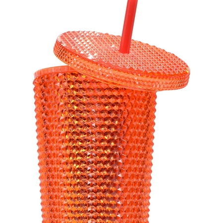 

24oz Studded Tumbler with Lid and Straw Tutuviw Reusable Iced Coffee Water Cup Coated Studded Textured Frosted Honeycomb Beak Leak-proof and BPA Free Bottle For Smoothies Boba Tea