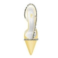 thumbnail image 3 of FSJ Women Slingback Pointed Toe Pumps Stiletto High Heels Slip On Sandals Crystal Embellish Cutout Backless Party Dressy Shoes Size 9.5 Yellow, 3 of 3