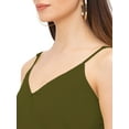 thumbnail image 4 of eloria Women's Georgette Summer Casual Split V Neck Sleevless Long Dress With Tie, Color : Olive Green | Size : XXL, 4 of 6