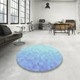 thumbnail image 3 of Ahgly Company Indoor Round Patterned Crystal Blue Area Rugs, 5' Round, 3 of 6