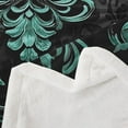 thumbnail image 3 of Manfei Teal Baroque Damask Throw Blanket for Couch 40x50, Hippie Flower Floral Plush Blanket, Vintage Victorian Fleece Throw, Breathable Bedroom Decorative, 3 of 8