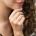 thumbnail image 6 of BERRICLE Yellow Gold Flashed Sterling Silver Solitaire Engagement Promise Rings for Her, Milgrain Bezel Set Round Cut Cubic Zirconia CZ Ring Size 8, 6 of 9