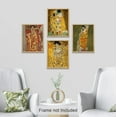thumbnail image 2 of PixonSign Adhesive Posters Gustav Klimt The Kiss Golden Portraits Illustrations Wall Arts, Set of 4 Vintage Humanities Fine Art Retro Canvas Prints for Home Decor - 12"x16", 2 of 5