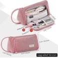 thumbnail image 4 of Large Capacity Colored Canvas Storage Pouch Marker Pen Pencil Case Simple Stationery Bag Holder Compatible With Middle High School Office Coll, 4 of 5