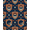 Navy Blue Rust Orange Cream, Pattern 11, variant on ODIKA Emblem With Vintage Sports Pennant Border Design Star Playful for Dorm Room, Small Living Apartment, Stain Resistant Low Profile