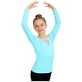 thumbnail image 2 of Girls' Solid Color Long Sleeved Round Neck Dance Practice Uniform Mid Size Children's Top, 2 of 6