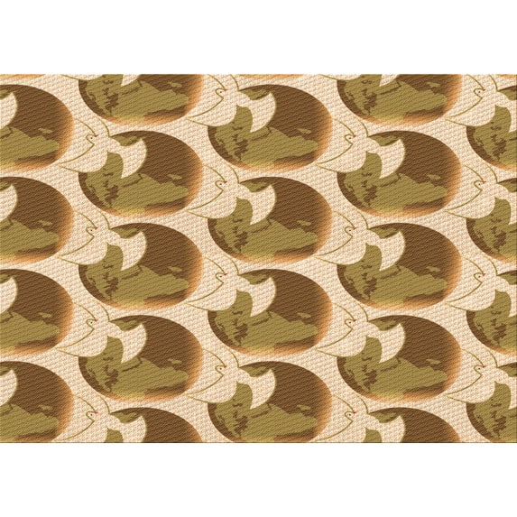 Ahgly Company Indoor Rectangle Patterned Dark Bisque Brown Area Rugs, 5' x 8'