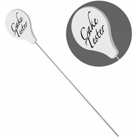 Cake Tester Stainless Steel Cake Skewer Kitchen Cake Tester Probe Skewer Pin Needle Reusable Long Metal Baking Pick Sticks Tool Rose Paper Fan Decorations (White, One Size)