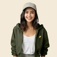 thumbnail image 4 of Dalix Taco Embroidered Fleece Cropped Zip Hoodie Cold Fall Winter Womens in Military Green M Medium, 4 of 5