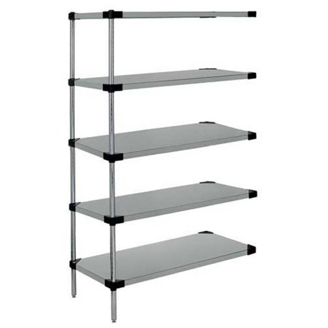 Trousse d'Extension à 5 Tablettes Pleines en Acier Inoxydable - 18 x 30 x 54 Po