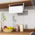 thumbnail image 4 of Wekvgz Paper Holder Paper Towel Holder Under Cabinet Wall Mount Stainless Steel Tissue Paper ToiletRoll Holder Heavy Duty Paper Roll Hanger Adhesive or Drilling Paper Towel Rack Roll Holder Silver, 4 of 6