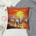 thumbnail image 2 of Creowell Sunset Rainbow Horse Pillow Covers for Couch Sofa Indoor Outdoor Home Decor, Short Plush, Wrinkle Resistant, Invisible Zipper, 1PC 22x22in, 2 of 5