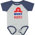 thumbnail image 3 of Inktastic Ahoy Matey, Pirate Hat, Skull and Bones, Pirates Boys or Girls Baby Bodysuit, 3 of 5
