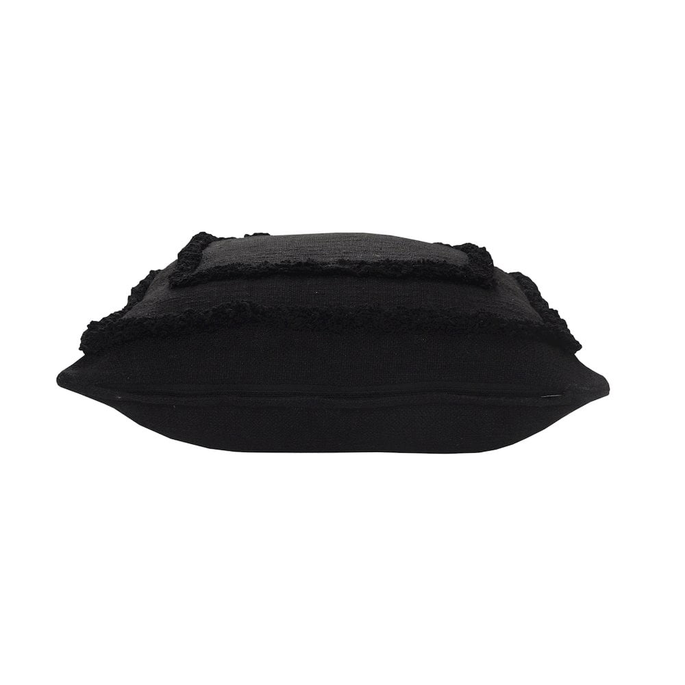 LR Home Modern Tufted Solid Black Throw Pillow