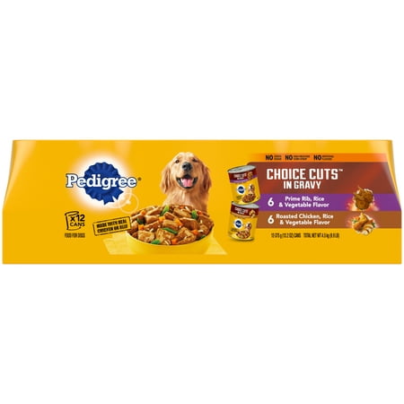 Pedigree Choice Cuts in Gravy Wet Dog Food for Adult Dog Variety Pack, (12) 13.2 oz. Cans