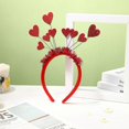 thumbnail image 3 of Heart Designed Headband Headdress for Valentine's Day Party Felt Red Decorative 1Set, 3 of 4