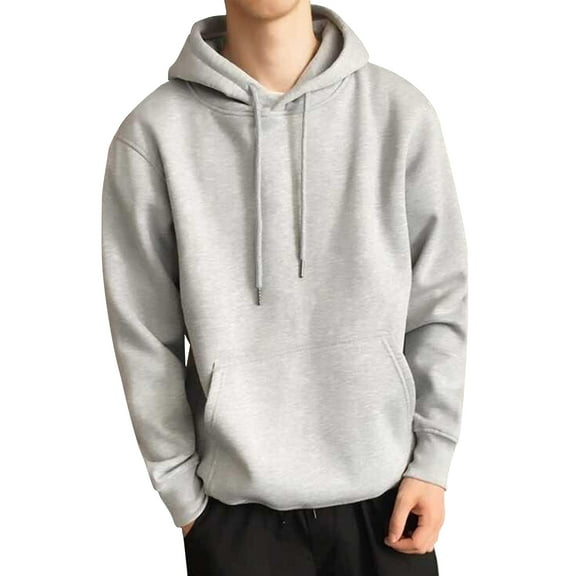 Men's Hoodie Sweatshirt Loose Fit Pullover Tops Solid Drawstring Sport Hoodie Classic Long Sleeves Pullover Hoodie Gifts