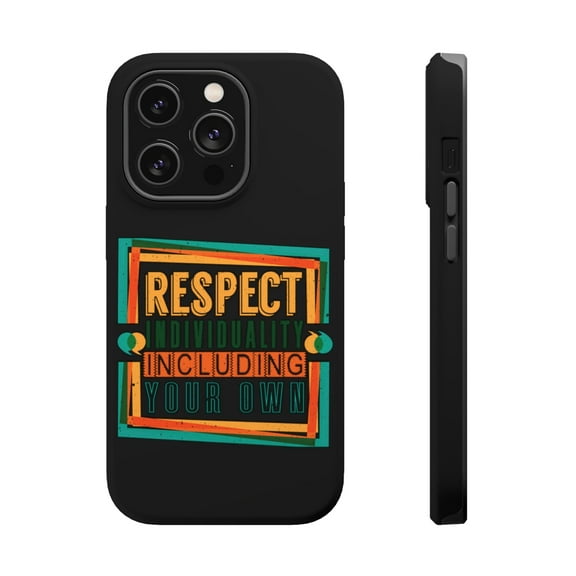 DistinctInk Tough Case for Apple iPhone 15 PRO (6.1" Screen), Compatible with MagSafe Charging - Respect Individuality