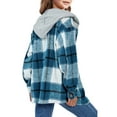 thumbnail image 2 of Auburet Girls Cute Flannel Plaid Button Down Top with Pockets Long Sleeve Hooded Jacket, 2 of 4