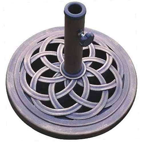 D.C. AMERICA- 18 in. Round Cast Stone Umbrella Base, Bronze