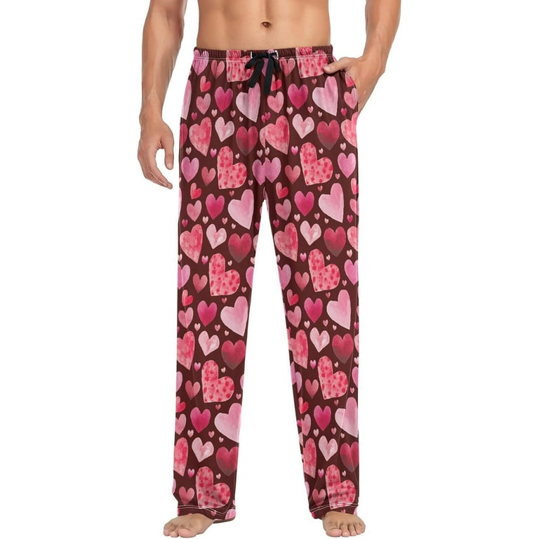 GZHJMY Pajama Pants for Men Valentines Day Pjs Bottoms Sleep Lounge Pants Holiday Gifts for Boyfriend Husband Dad X Large