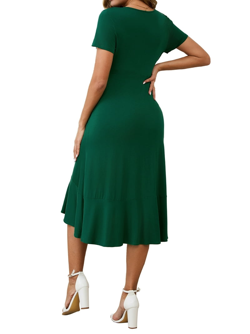 green maternity cocktail dress Jace Plaid Shely Button Down Midi Dress Medium