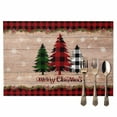 thumbnail image 2 of Merry Christmas Placemats Set of 8, Farmhouse Buffalo Plaid Christmas Tree Table Mats Washable Heat-Resistant Non-Slip for Kitchen Dinner Table Indoor Outdoor Decor,13x19 Inch Red Black Green, 2 of 9