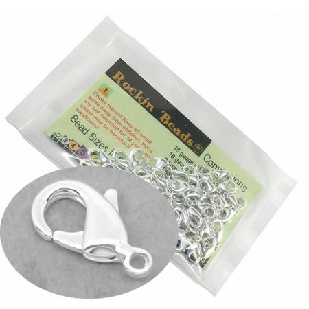 - 100 Silver Plated Lobster Claw Findings Clasps 12x6mm