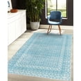 thumbnail image 4 of Geometric Decorative Rug, Abstract Design Lattice Print of Vintage Mesh Grid Intersecting Artwork, Quality Carpet for Bedroom Dorm and Living Room, 6 Sizes, Baby Blue, by Ambesonne, 4 of 4
