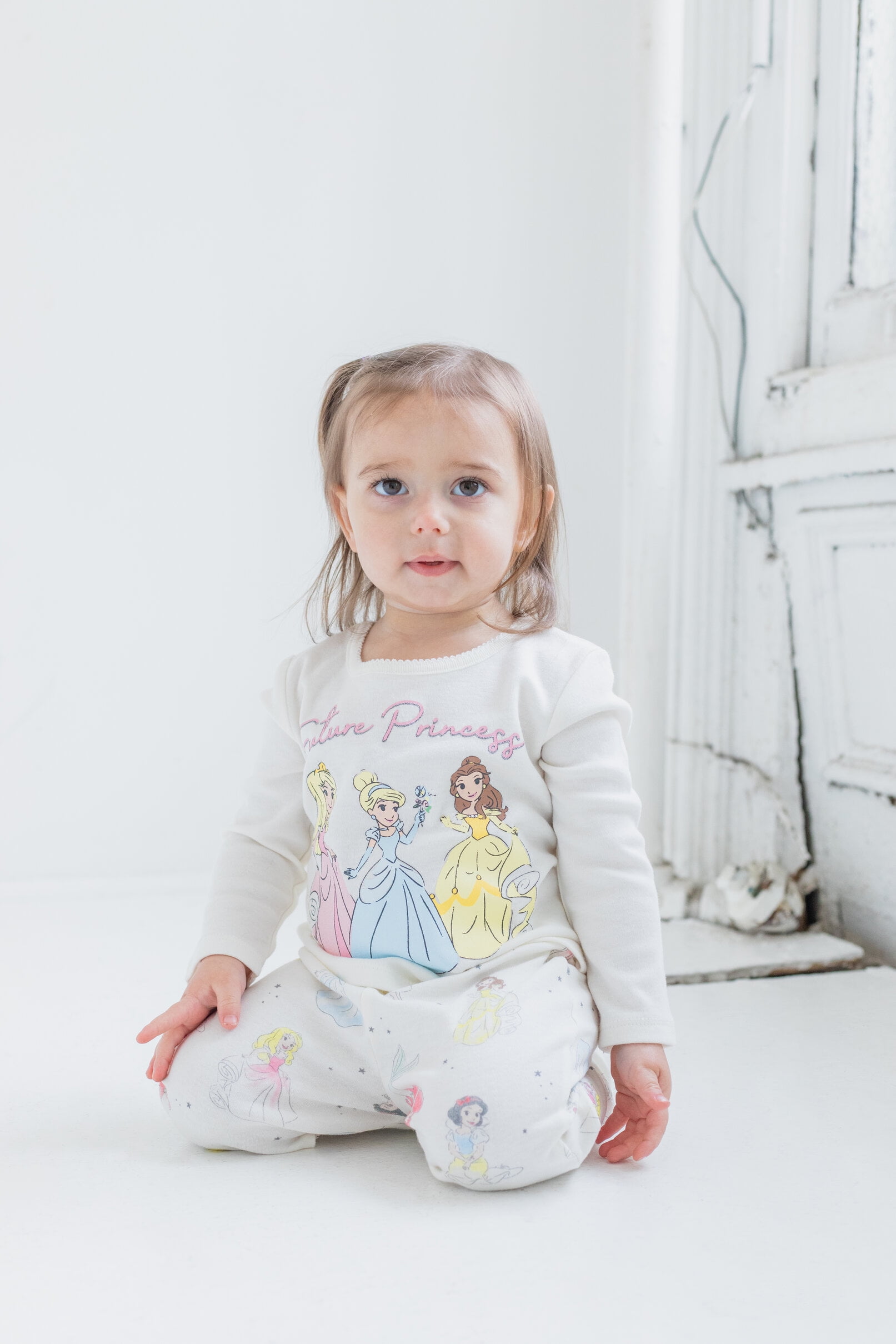 Disney Princess Aurora Cinderella Ariel Bodysuit T-Shirt Tulle MeshSkirt and Leggings 4 Piece Layette Set Newborn to Infant