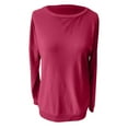thumbnail image 3 of Plain Sweatshirts for Women 2025 Long Sleeve Lightweight Crewneck Sweatshirt Pullover Tops Fall Shirts, 3 of 6