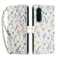thumbnail image 3 of Wallet Case for Samsung Galaxy A17 5G, Flower PU Leather Durable Phone Case Kickstand Flip Case with Card Slots Wrist Strap Pattern Magnetic Closure Protective Case for Galaxy A17 5G - E, 3 of 9