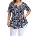 thumbnail image 5 of Camiseta de mujer Bohemio con cuello en V Slim Fit Impreso Tallas grandes Manga cortaBlackXS, 5 of 5