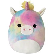 Angle View: s Official Kellytoy 10 Inch Soft Plush Squishy Toy Animals (Esmeralda Tie Dye Unicorn)