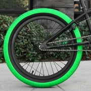 Elite BMX Bicycle 20” Freestyle Bike - Stealth Black Green Ideal for Ages 7 to 18 Years