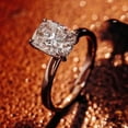 thumbnail image 3 of solitaire jewels 3CT Elongated Cushion Moissanite Hidden Halo Engagement Ring For Women, 14K Rose Gold, 3 of 6