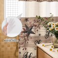 thumbnail image 3 of No Hook Shower Curtain, Farmhouse Star Brown Shower Curtains for Bathroom with See Through Top Window, Retro Branches Berry Wooden Grain Waterproof & Washable Bath Curtain Small Stall 36"x78", 3 of 9