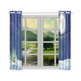thumbnail image 3 of MYPOP Christmas Santa Window Curtain Kitchen Curtain 26x39 inches (Two Pieces), 3 of 3