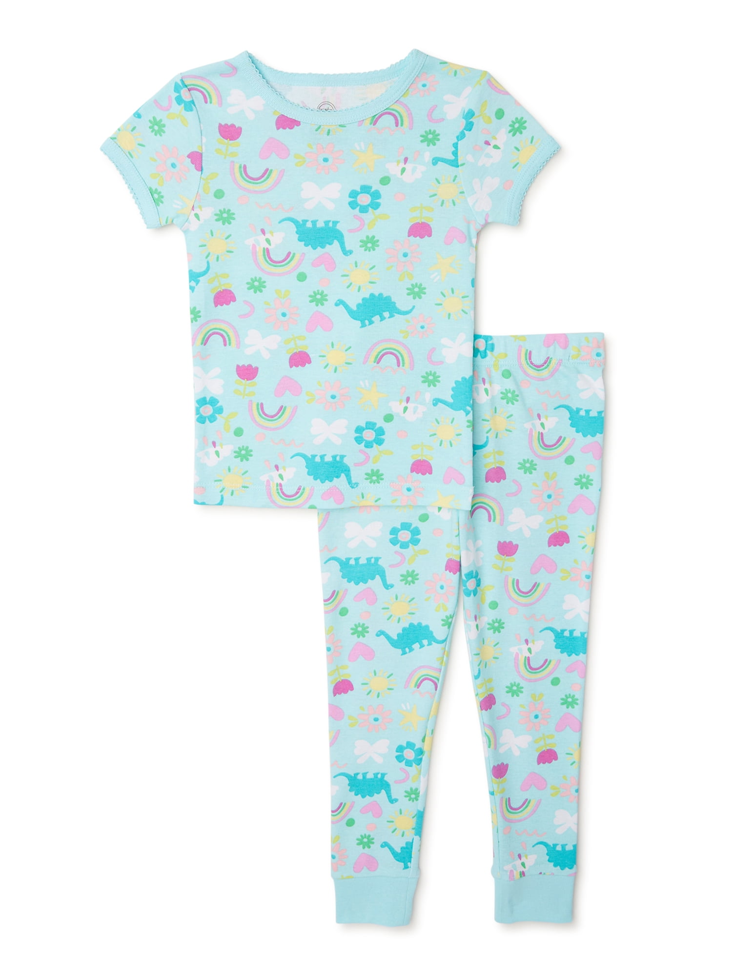 Wonder Nation Baby and Toddler Girls Dinosaur Top and Pants, 2Piece