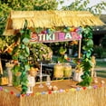 thumbnail image 4 of 50PCS Tiki Bar Hut Kit, Tiki Hut Decoration Includes Tiki Bar, Banner, Roof, Palm Leaves, Flower Garland and Table Skirt, Great Hawaiian Pool Beach Luau Party Decor Supplies, 4 of 7