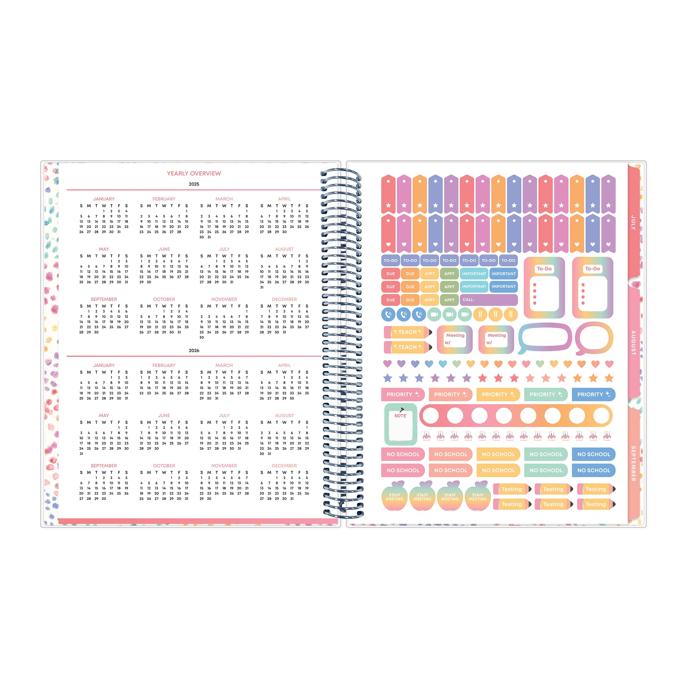 Teachwell for Blue Sky Monthly Weekly Large, 8.5" x 11", Kataria 12-Month (July 2025 - June 2026)