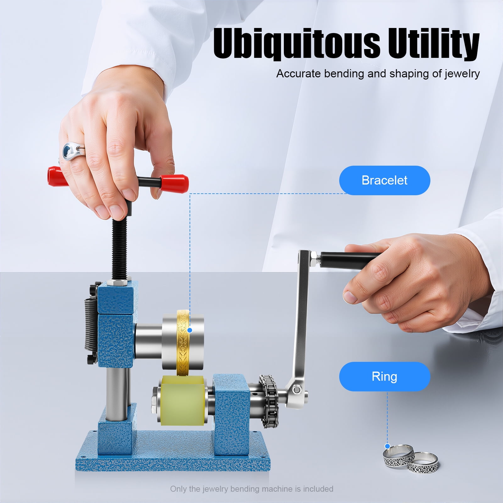 Bracelet Ring Bending Machine, Heavy Duty Bending Tool Set ,Multi-Functional Hand Crank Jewelry Ring Bracelet Press Earring Processing Bender Spoon Ring Making Kit for Earring Making