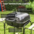 thumbnail image 4 of Barbecue au Charbon Portable avec Surface de Cuisson de 1840 Cm2, Cadre en Acier avec 3 Tablettes de Rangement, Couvercle Verrouillable et Évents Ajustables, Roues Pivotantes, Noir, pour Jardin et Terrasse, Usage Extérieur, 4 of 7