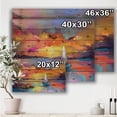 thumbnail image 3 of Designart 'Colorful Reflections With Sunset II' Modern Print on Natural Pine Wood, 3 of 3